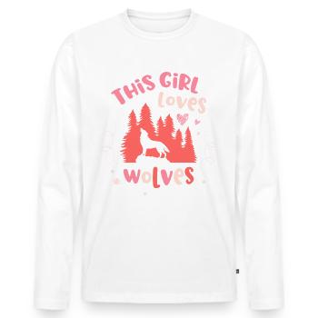 Cette fille aime les loups animal loup-garou loup - T-shirt manches longues Premium bio Homme - blanc - Devant - Nico (187cm)