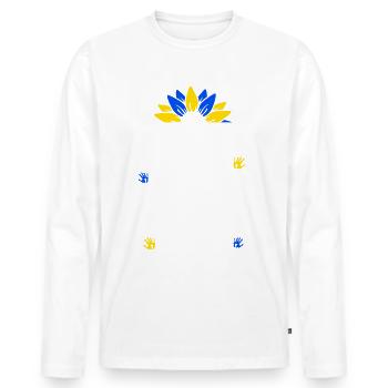 Proud Nana of a child with - Men's Premium Organic Long Sleeve Shirt - white - Front - Nico (187cm)