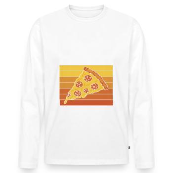 Daddy makes the best pizza lover father's day - Men's Premium Organic Long Sleeve Shirt - white - Front - Nico (187cm)