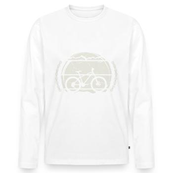My favorite riding friends call me dad - Men's Premium Organic Long Sleeve Shirt - white - Front - Nico (187cm)
