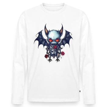 Roboter-Vampir-Fledermaus - Männer Premium Bio Langarmshirt - Weiß - Vorne - Nico (187cm)
