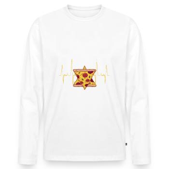 Die Pizza Der Väter Der Beste Vater Aller Zeiten - Männer Premium Bio Langarmshirt - Weiß - Vorne - Nico (187cm)