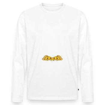 Daddy runs on pizza lover Best dad of all - Men's Premium Organic Long Sleeve Shirt - white - Front - Nico (187cm)