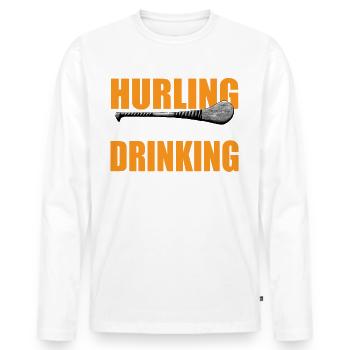 Irisches Hurling-hurling-team Irland Spielt - Männer Premium Bio Langarmshirt - Weiß - Vorne - Nico (187cm)