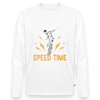 Skateboard Skater Boy Skateboard Sports extrêmes - T-shirt manches longues Premium bio Homme - blanc - Devant - Nico (187cm)