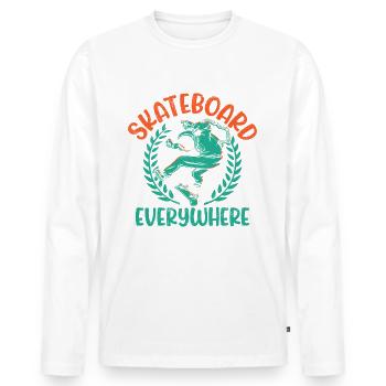 Skateboard Skater Boy Skateboard Sports extrêmes - T-shirt manches longues Premium bio Homme - blanc - Devant - Nico (187cm)