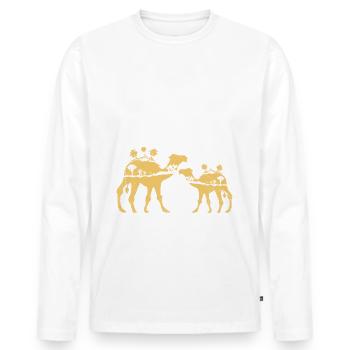 camel-lover-desert-animal-wildlife - Men's Premium Organic Long Sleeve Shirt - white - Front - Nico (187cm)
