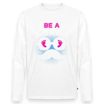 Werdender Opa, Endlich werde ich ein Opa - Männer Premium Bio Langarmshirt - Weiß - Vorne - Nico (187cm)