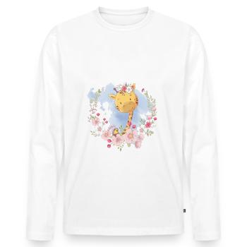 Giraffe Lover Zoo Zookeeper Animal Care Animal - Men's Premium Organic Long Sleeve Shirt - white - Front - Nico (187cm)