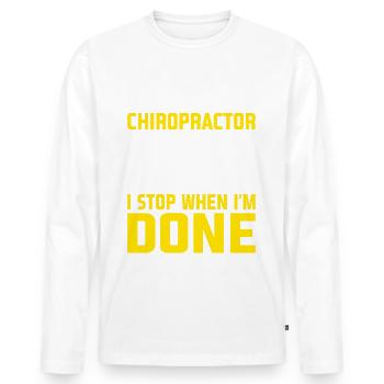 Chiropraktiker Chiropraktik Wirbelsäule Flüsterer - Männer Premium Bio Langarmshirt - Weiß - Vorne - Nico (187cm)