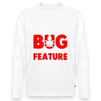 Développeur Web Développement de sites Web Programmeur informatique - T-shirt manches longues Premium bio Homme - blanc - Devant - Nico (187cm)