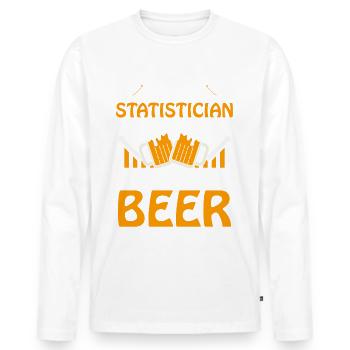 Dieser Statistiker Braucht Eine Bierjob-statistik - Männer Premium Bio Langarmshirt - Weiß - Vorne - Nico (187cm)