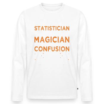 Analyse de données statistiques Profession de statisticien - T-shirt manches longues Premium bio Homme - blanc - Devant - Nico (187cm)