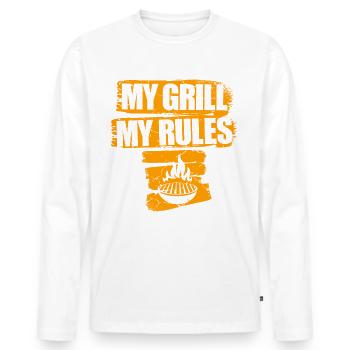 Mein Grill Meine Regeln Fleischesser Grillen - Männer Premium Bio Langarmshirt - Weiß - Vorne - Nico (187cm)