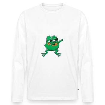 Tu es l’allié Toad, le meilleur papa - T-shirt manches longues Premium bio Homme - blanc - Devant - Nico (187cm)
