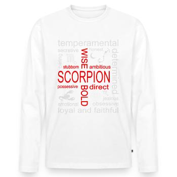 Skorpion Sternzeichen - Männer Premium Bio Langarmshirt - Weiß - Vorne - Nico (187cm)