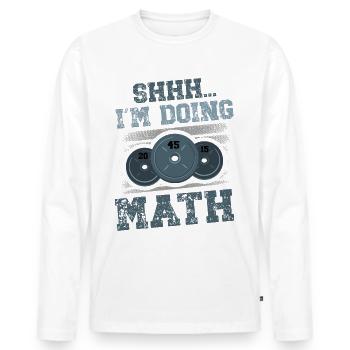Ich Mache Mathe Bodybuilder Bodybuilding - Männer Premium Bio Langarmshirt - Weiß - Vorne - Nico (187cm)