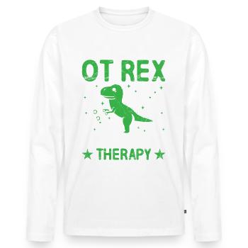 Ot Rex Ergotherapie Dinosaurier-paläontologie - Männer Premium Bio Langarmshirt - Weiß - Vorne - Nico (187cm)