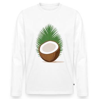 Noix de - T-shirt manches longues Premium bio Homme - blanc - Devant - Nico (187cm)