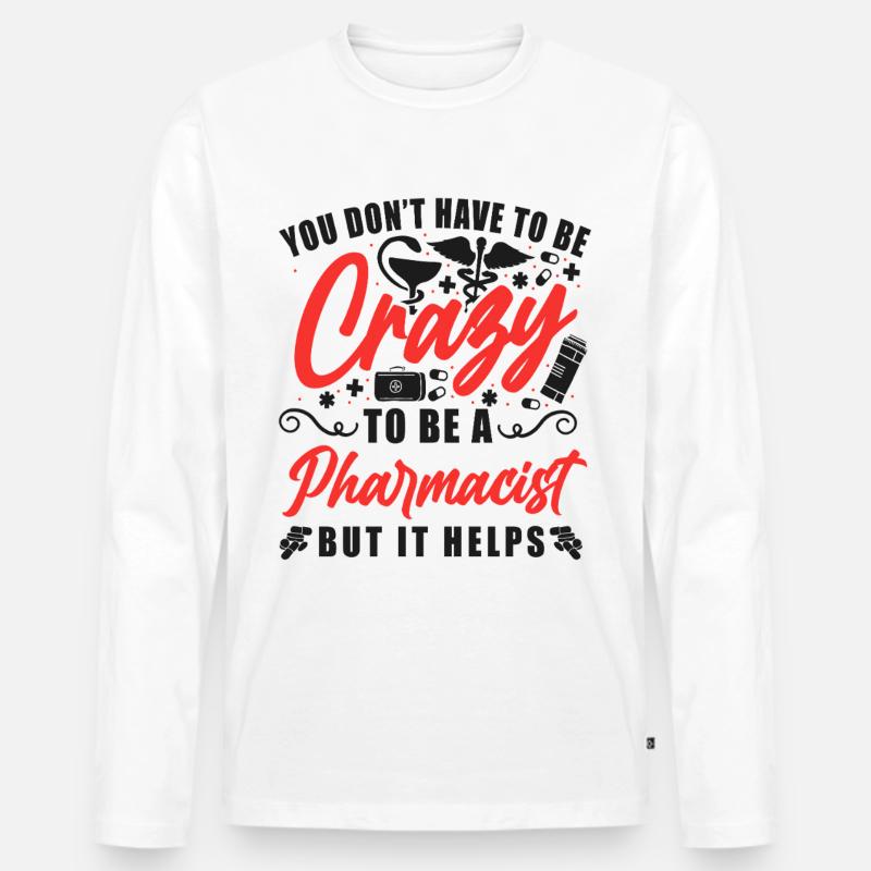 Pharmacy Tech Technician - Männer Premium Bio Langarmshirt - Weiß