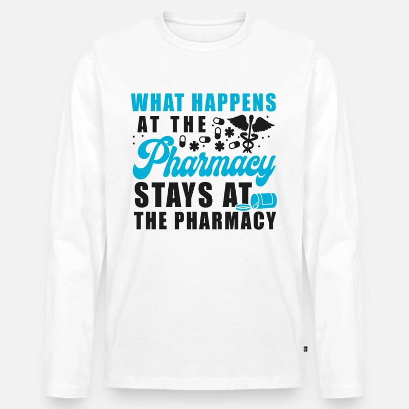 Pharmacy Tech Technician - Männer Premium Bio Langarmshirt - Weiß