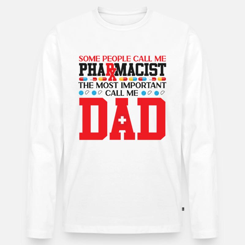Pharmacy Tech Technician - Männer Premium Bio Langarmshirt - Weiß