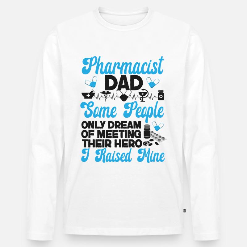 Pharmacy Tech Technician - Männer Premium Bio Langarmshirt - Weiß