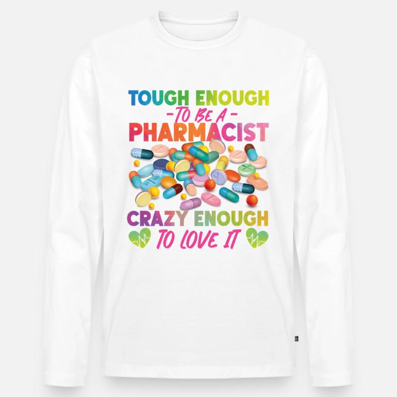 Pharmacy Tech Technician - Männer Premium Bio Langarmshirt - Weiß