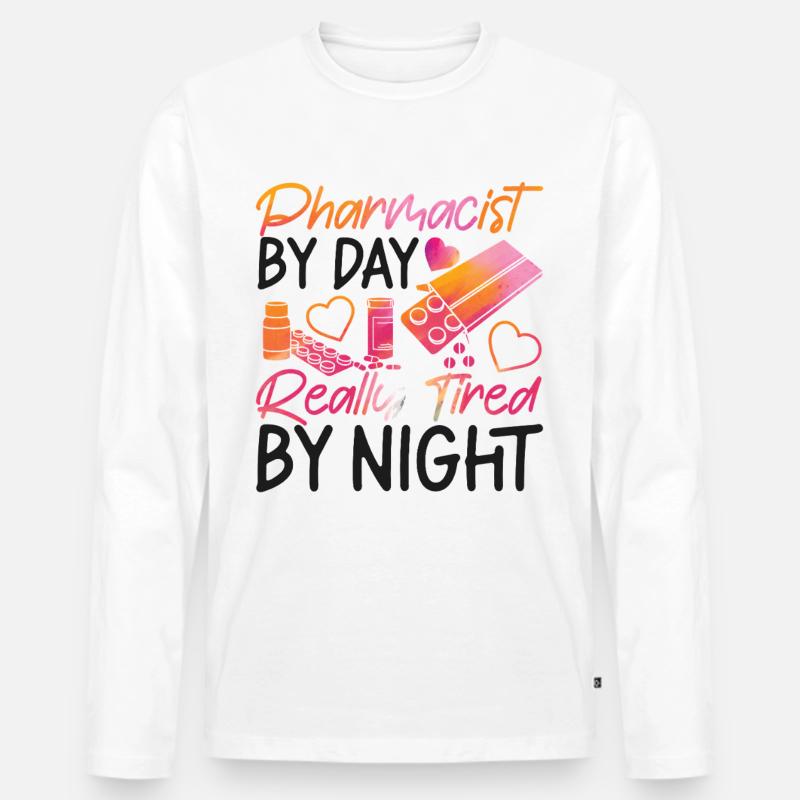 Pharmacy Tech Technician - Männer Premium Bio Langarmshirt - Weiß