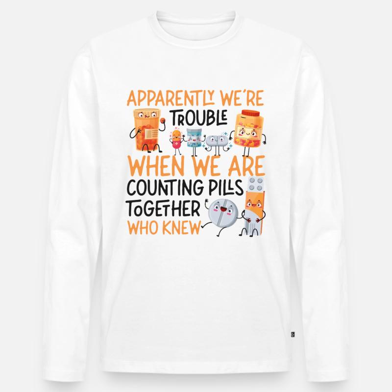 Pharmacy Tech Technician - Männer Premium Bio Langarmshirt - Weiß