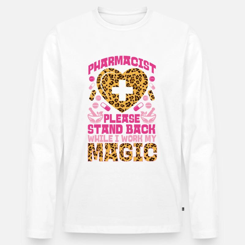 Pharmacy Tech Technician - Männer Premium Bio Langarmshirt - Weiß