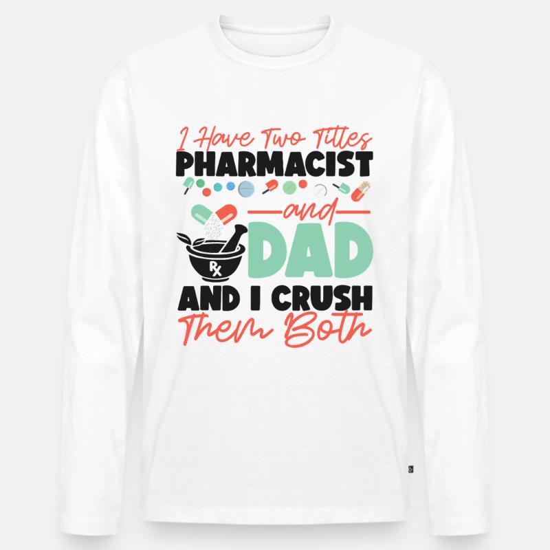 Pharmacy Tech Technician - Männer Premium Bio Langarmshirt - Weiß