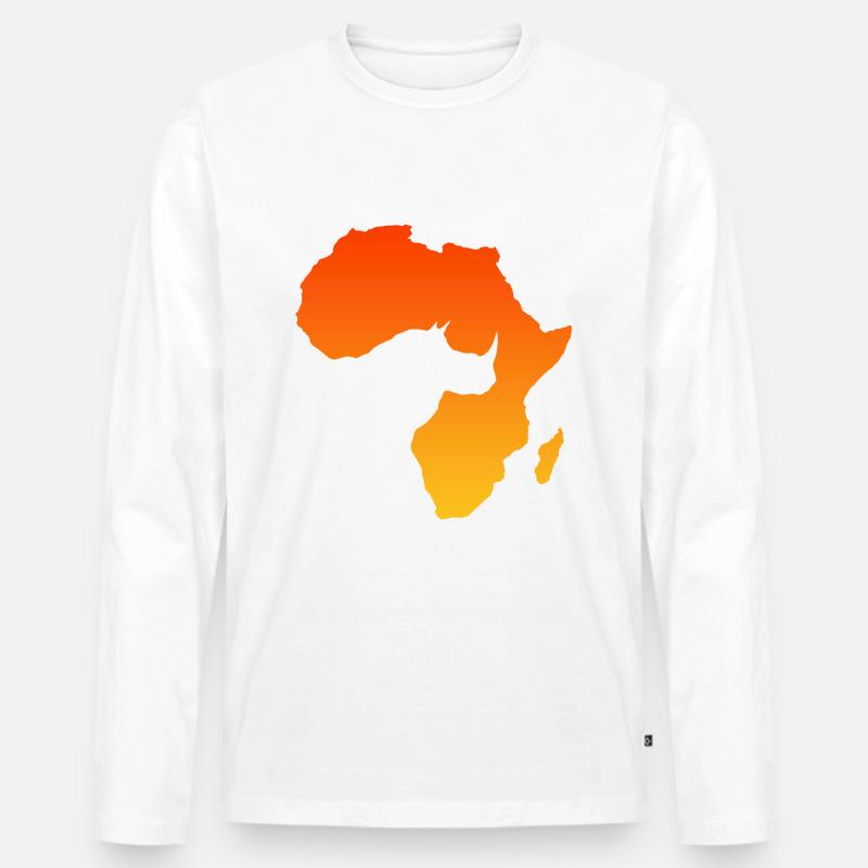 Afrika - Männer Premium Bio Langarmshirt - Weiß