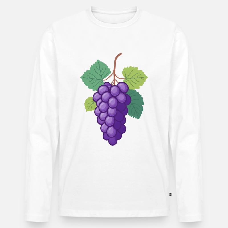 Weintrauben - Männer Premium Bio Langarmshirt - Weiß