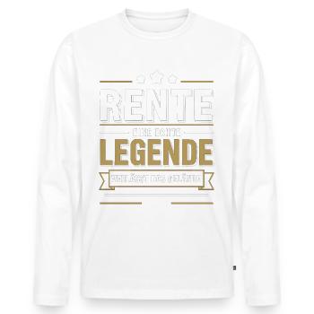 Retraite : Une véritable légende quitte le site - T-shirt manches longues Premium bio Homme - blanc - Devant - Nico (187cm)