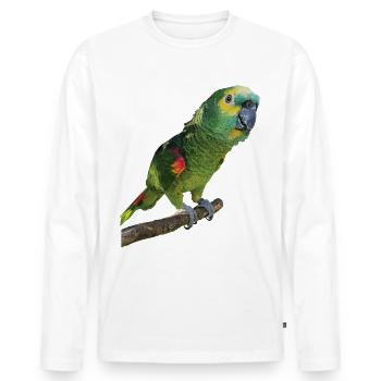 The blue-fronted amazon - Men's Premium Organic Long Sleeve Shirt - white - Front - Nico (187cm)