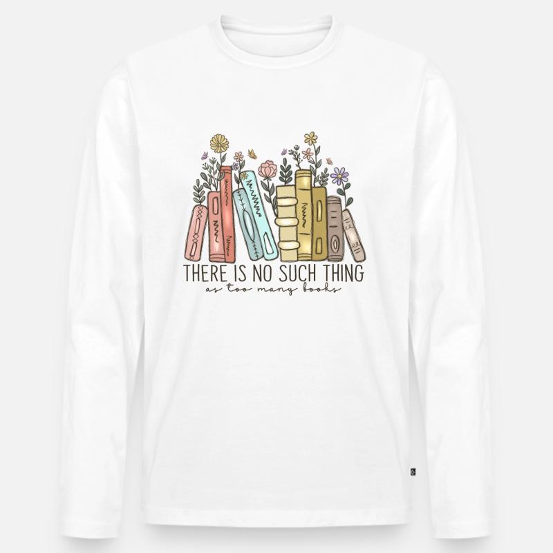 Buch Spruch Leserate Bücherwurm - Männer Premium Bio Langarmshirt - Weiß