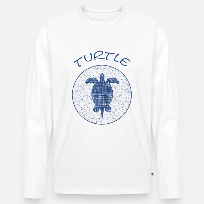 Turtle Schildkröte - Männer Premium Bio Langarmshirt - Weiß