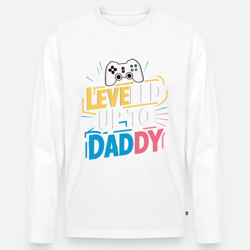 Aufgestuft auf Papa - Männer Premium Bio Langarmshirt - undefined