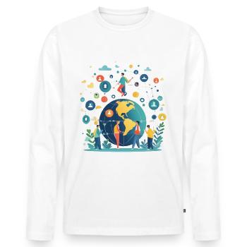 Social Media and Online Networks - Men's Premium Organic Long Sleeve Shirt - white - Front - Nico (187cm)