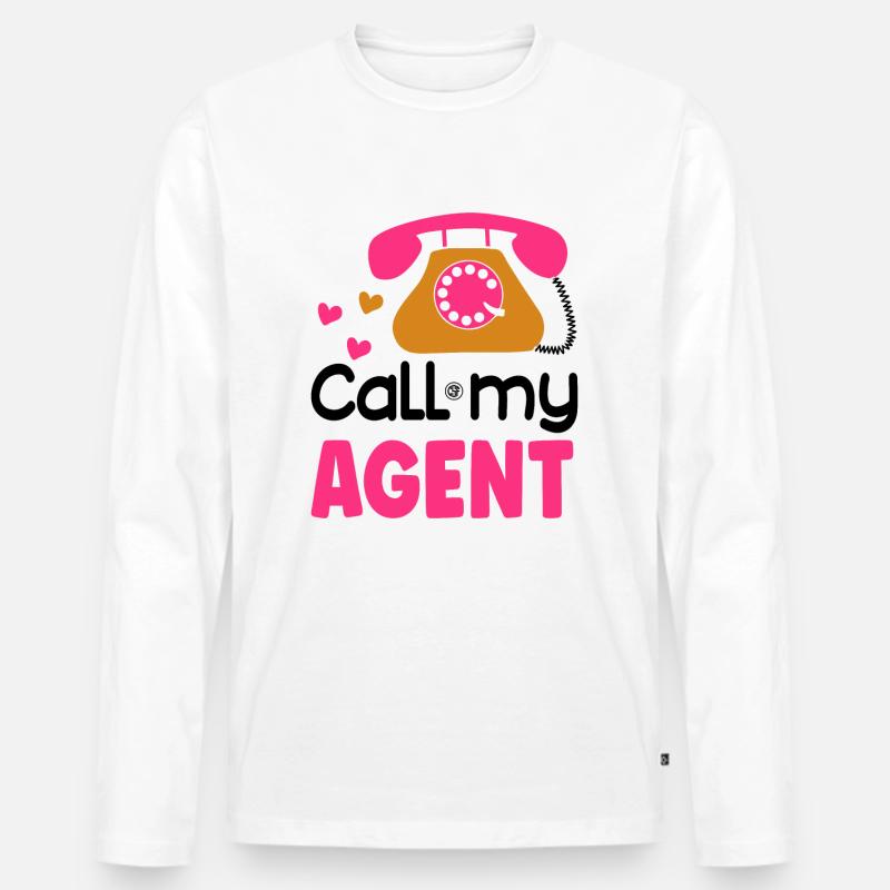 Call my agent - Männer Premium Bio Langarmshirt - Weiß
