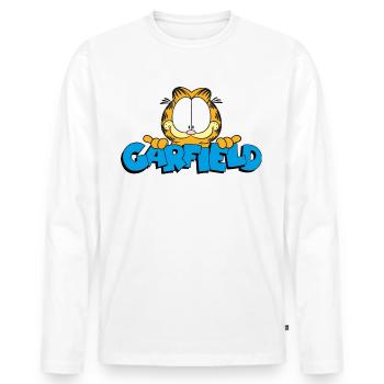 Garfield Face Logo - Men's Premium Organic Long Sleeve Shirt - white - Front - Nico (187cm)