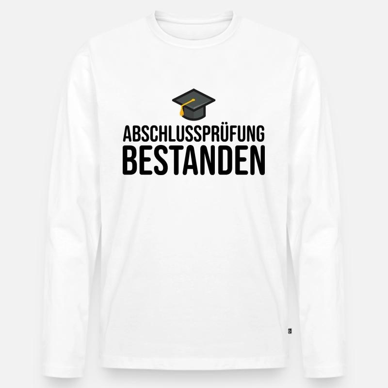 Abschlussprüfung Prüfung Bestanden - Männer Premium Bio Langarmshirt - Weiß