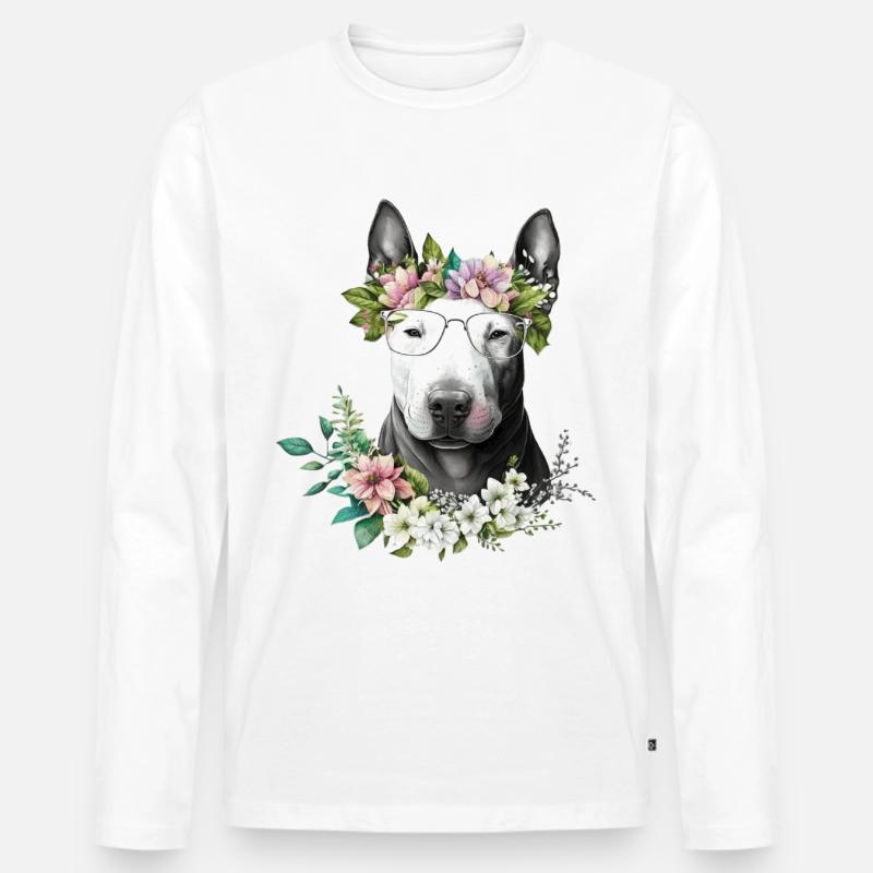 Schöner Bullterrier - Männer Premium Bio Langarmshirt - Weiß