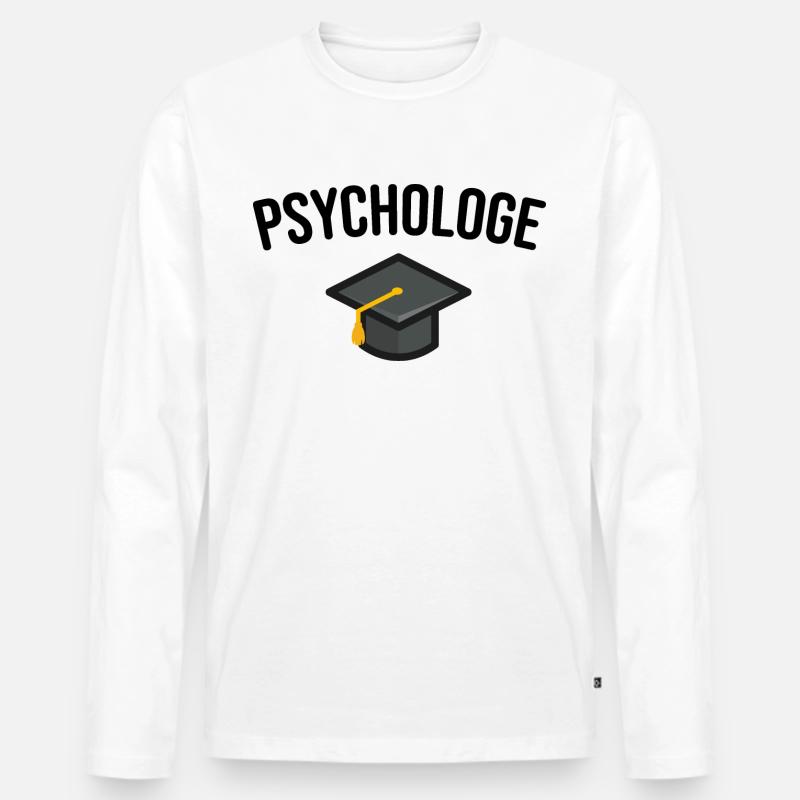 Psychologe Studium Abschluss - Männer Premium Bio Langarmshirt - Weiß