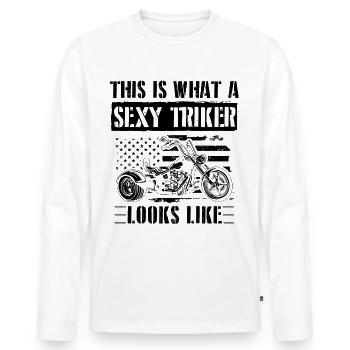 Trike - T-shirt manches longues Premium bio Homme - blanc - Devant - Nico (187cm)