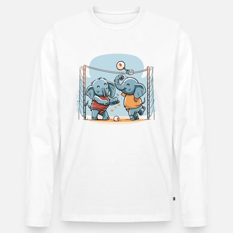 Elefanten-Stachel - Männer Premium Bio Langarmshirt - Weiß