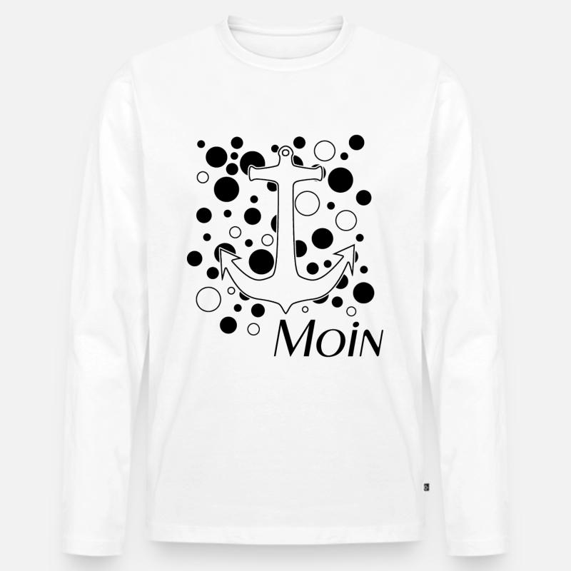 Moin - Männer Premium Bio Langarmshirt - Weiß