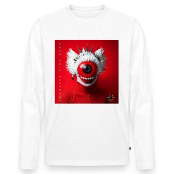 Monster #seven Korallenrot - Männer Premium Bio Langarmshirt - Weiß - Vorne - Nico (187cm)