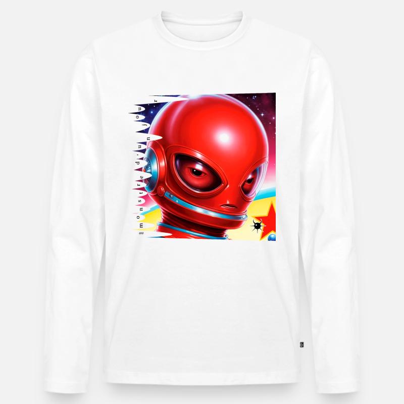 Monster #046 Soviet Evolution - Men's Premium Organic Long Sleeve Shirt - white